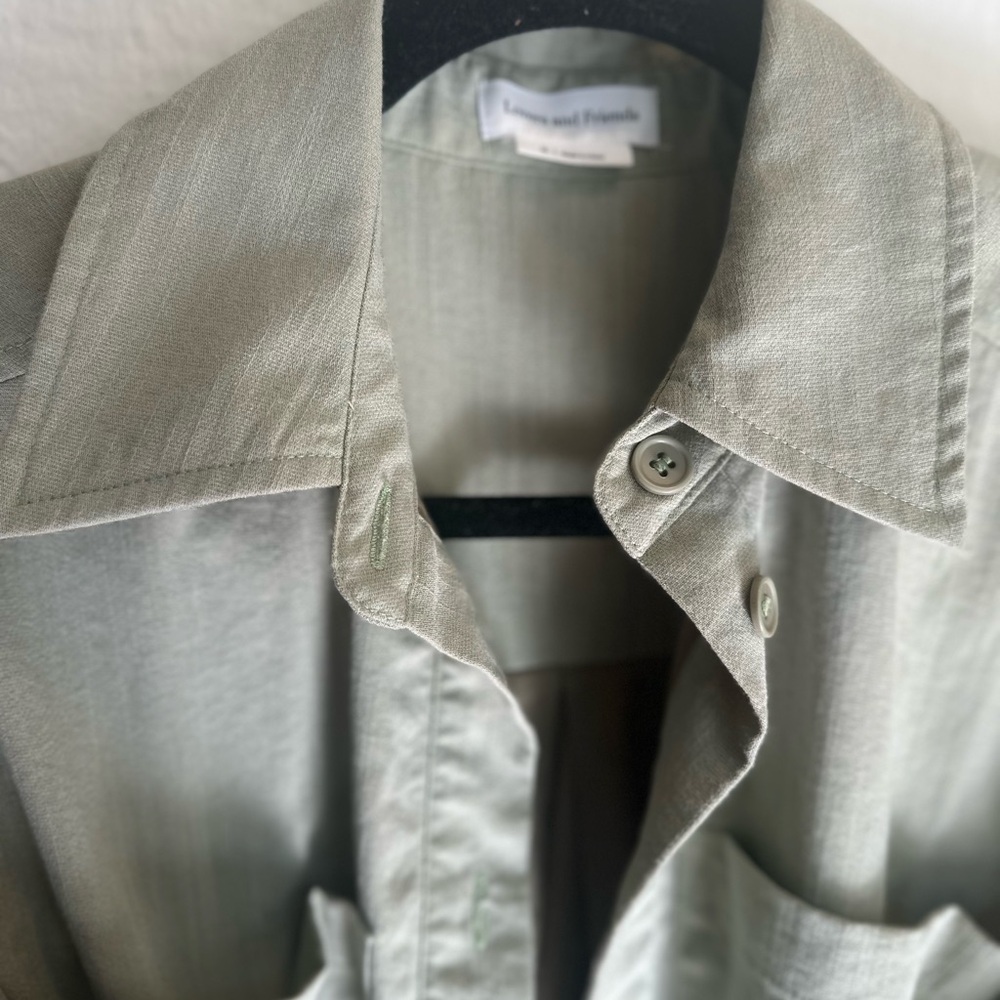 Lovers and Friends Sage Green Wrap Jacket Shirt Shacket with pockets